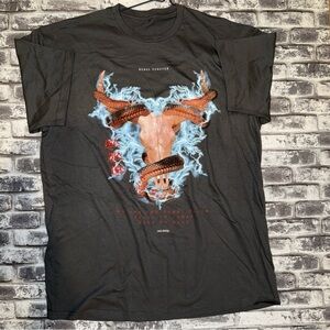 Cotton Heritage Rebel Forever Graphic  Mens XL Skull Snake Lightning - Cut Tag